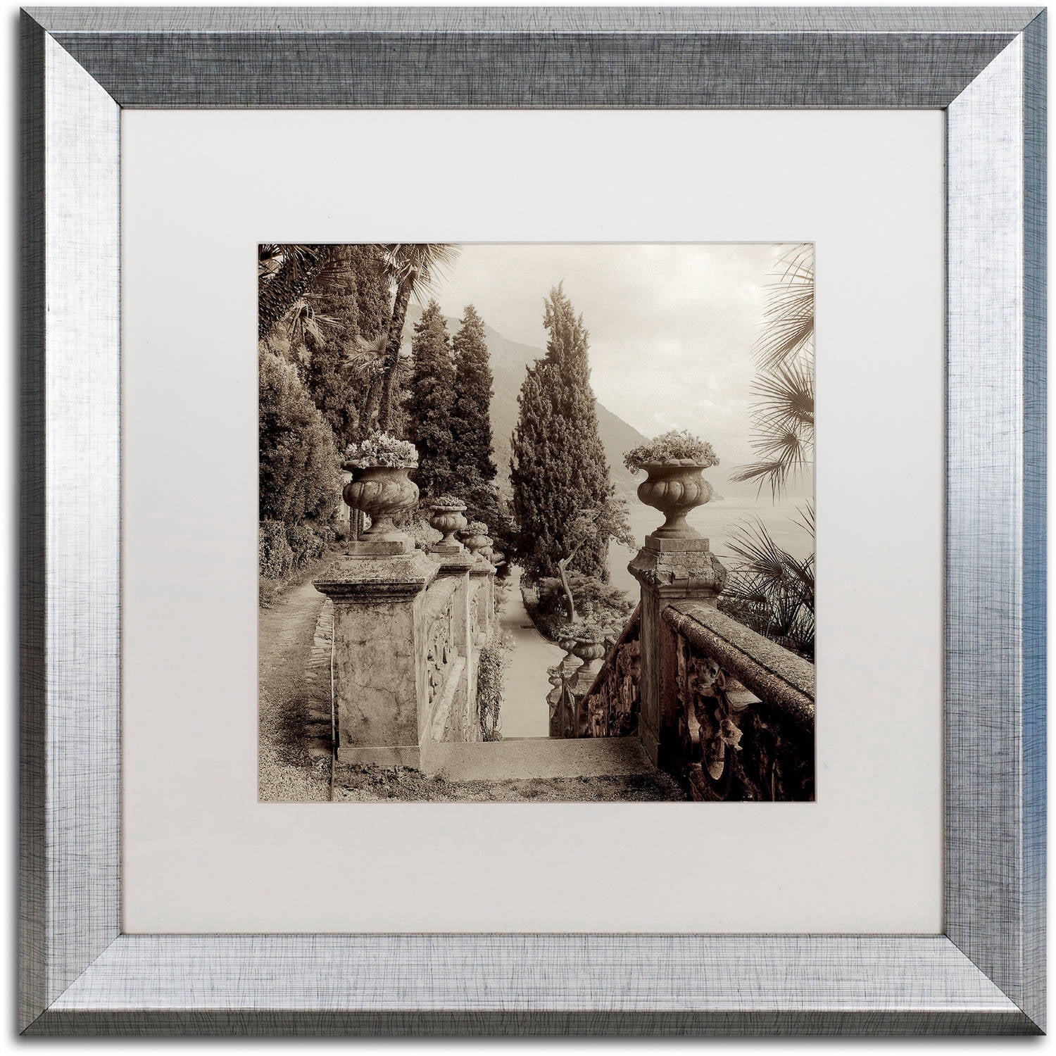 Trademark Fine Art "Lombardy VIII" Canvas Art by Alan Blaustein, White Matte, Silver Frame
