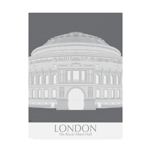 Trademark Fine Art 'London Albert Hall Monochrome' Canvas Art by Fab Funky
