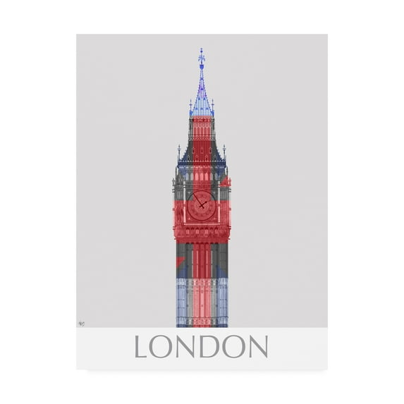 Trademark Fine Art 'London Big Ben Union Jack' Canvas Art by Fab Funky