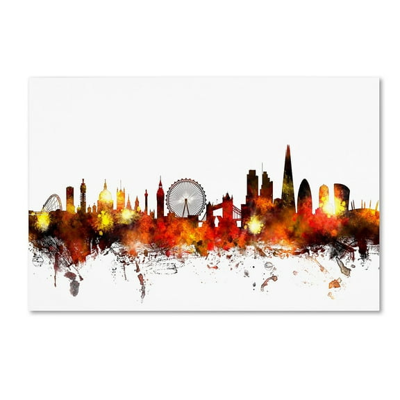 Trademark Fine Art "London England Skyline II" Canvas Art by Michael Tompsett