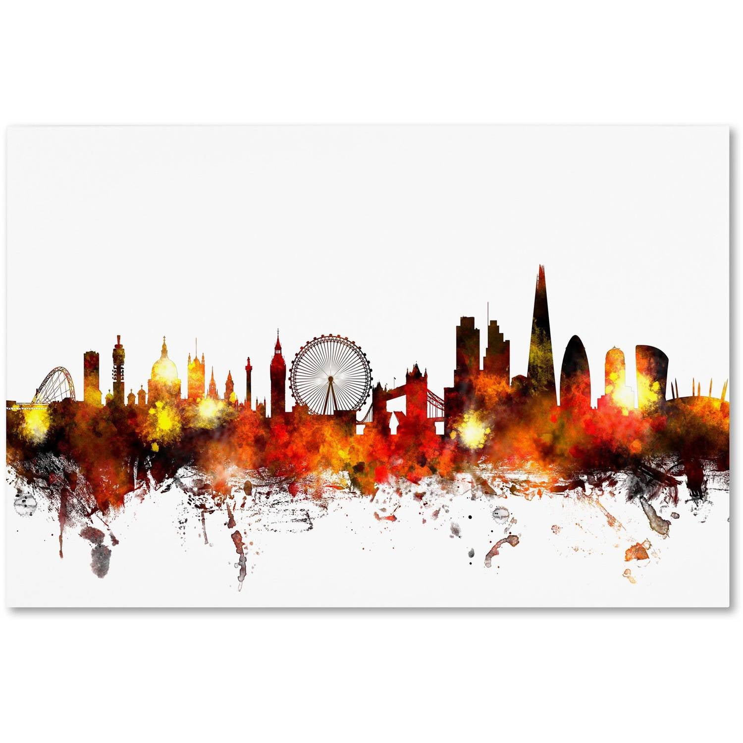 Trademark Fine Art "London England Skyline II" Canvas Art by Michael Tompsett