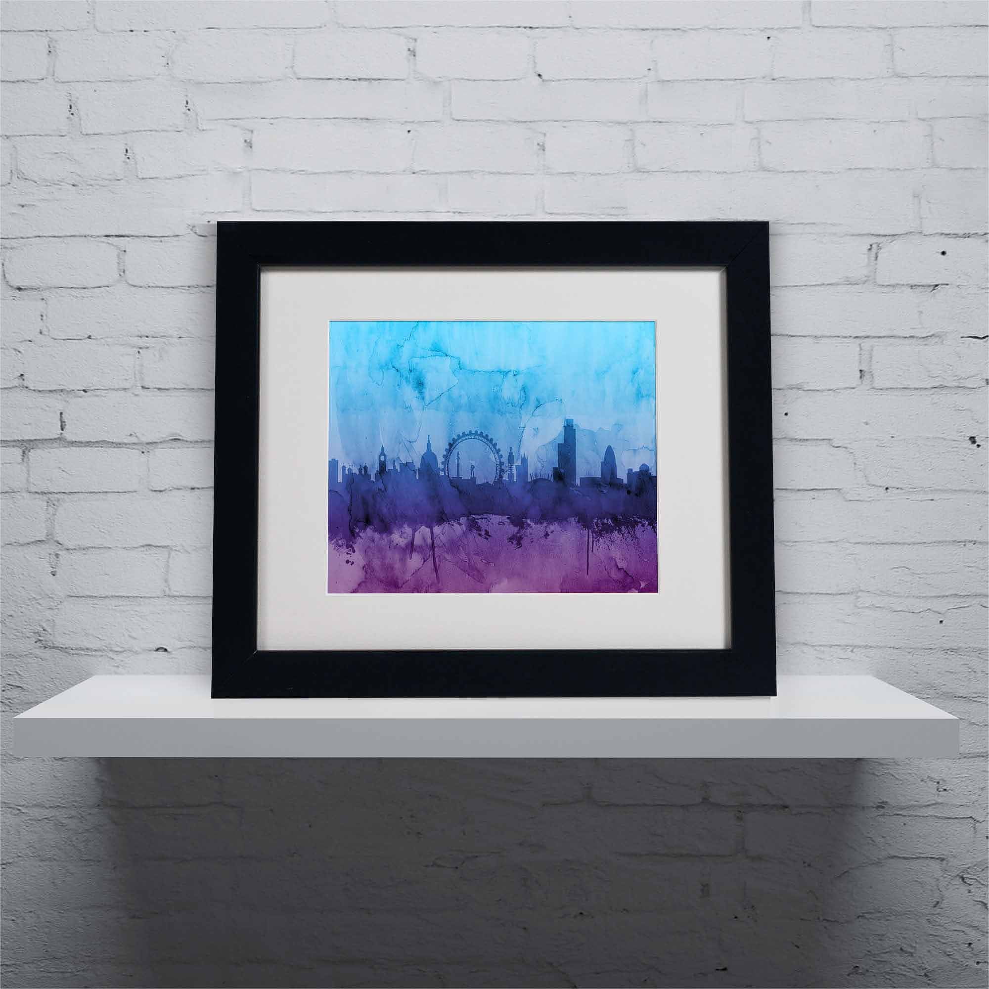 Trademark Fine Art "London England Skyline IV" Canvas Art by Michael Tompsett, Black Frame