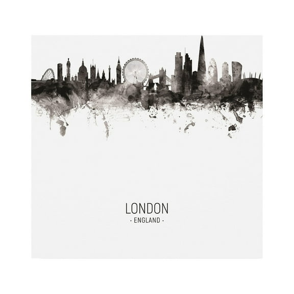 Trademark Fine Art 'London England Skyline Portrait II' Canvas Art by Michael Tompsett