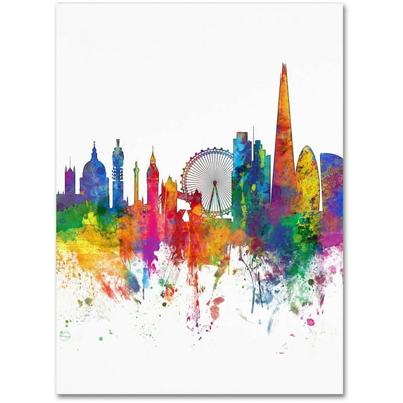 Trademark Fine Art "London England Skyline Tall" Canvas Art by Michael Tompsett