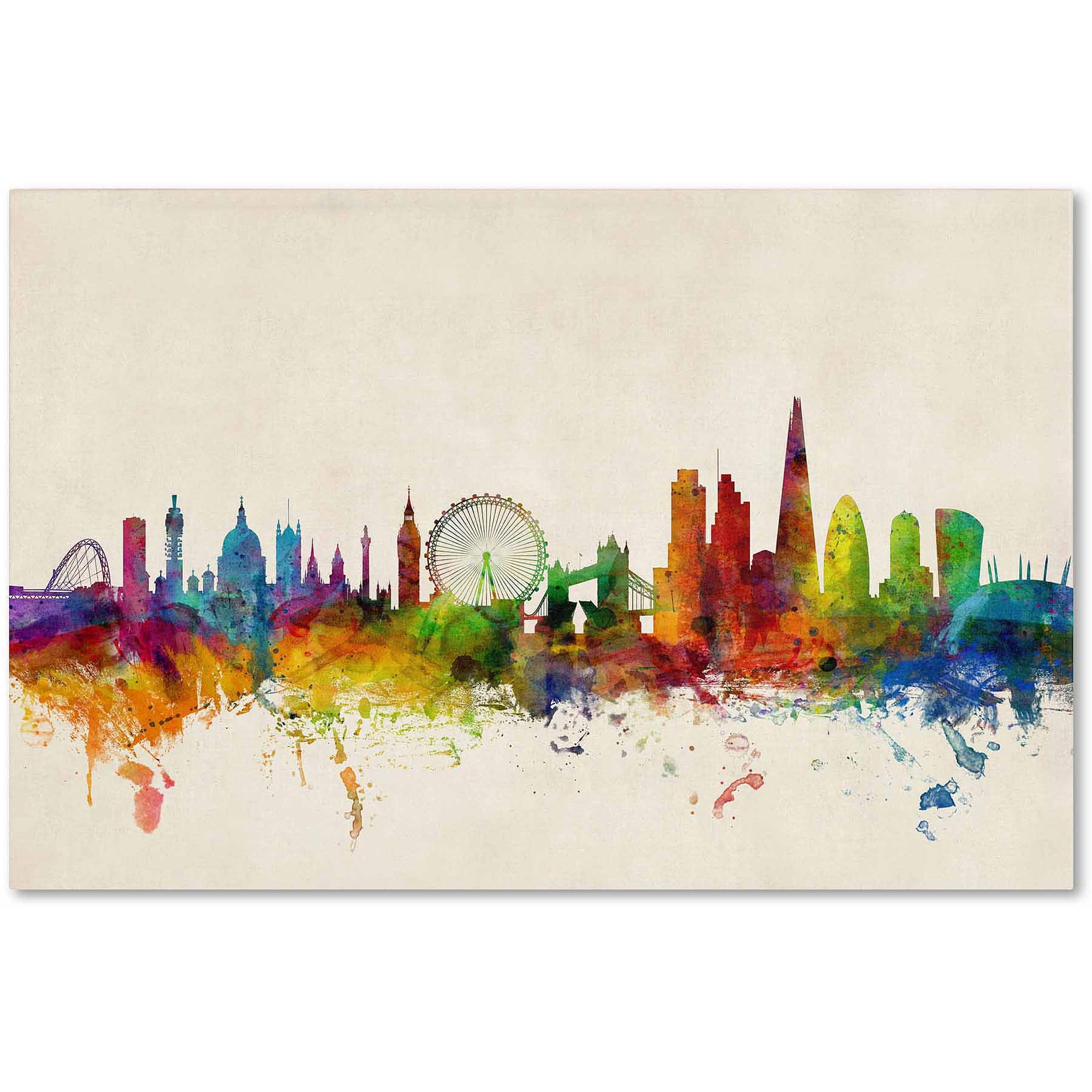 Trademark Fine Art "London England Skyline VII" Canvas Art by Michael Tompsett