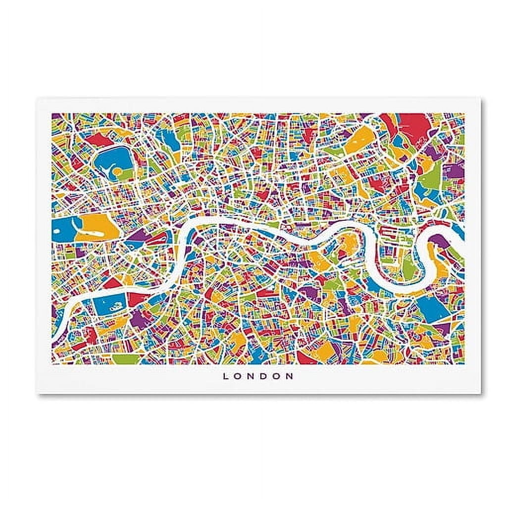 Trademark Fine Art "London England Street Map" Canvas Art by Michael Tompsett