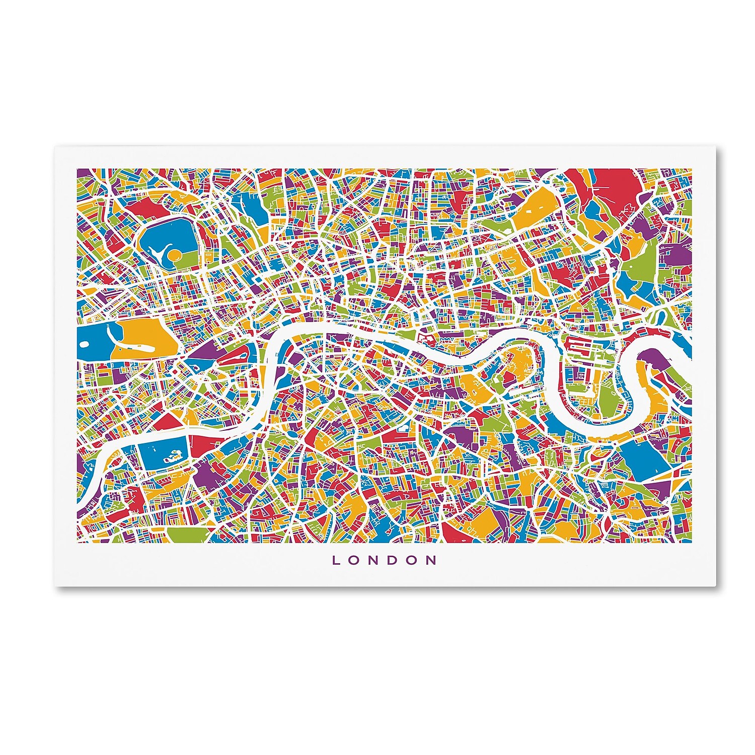 Trademark Fine Art "London England Street Map" Canvas Art by Michael Tompsett