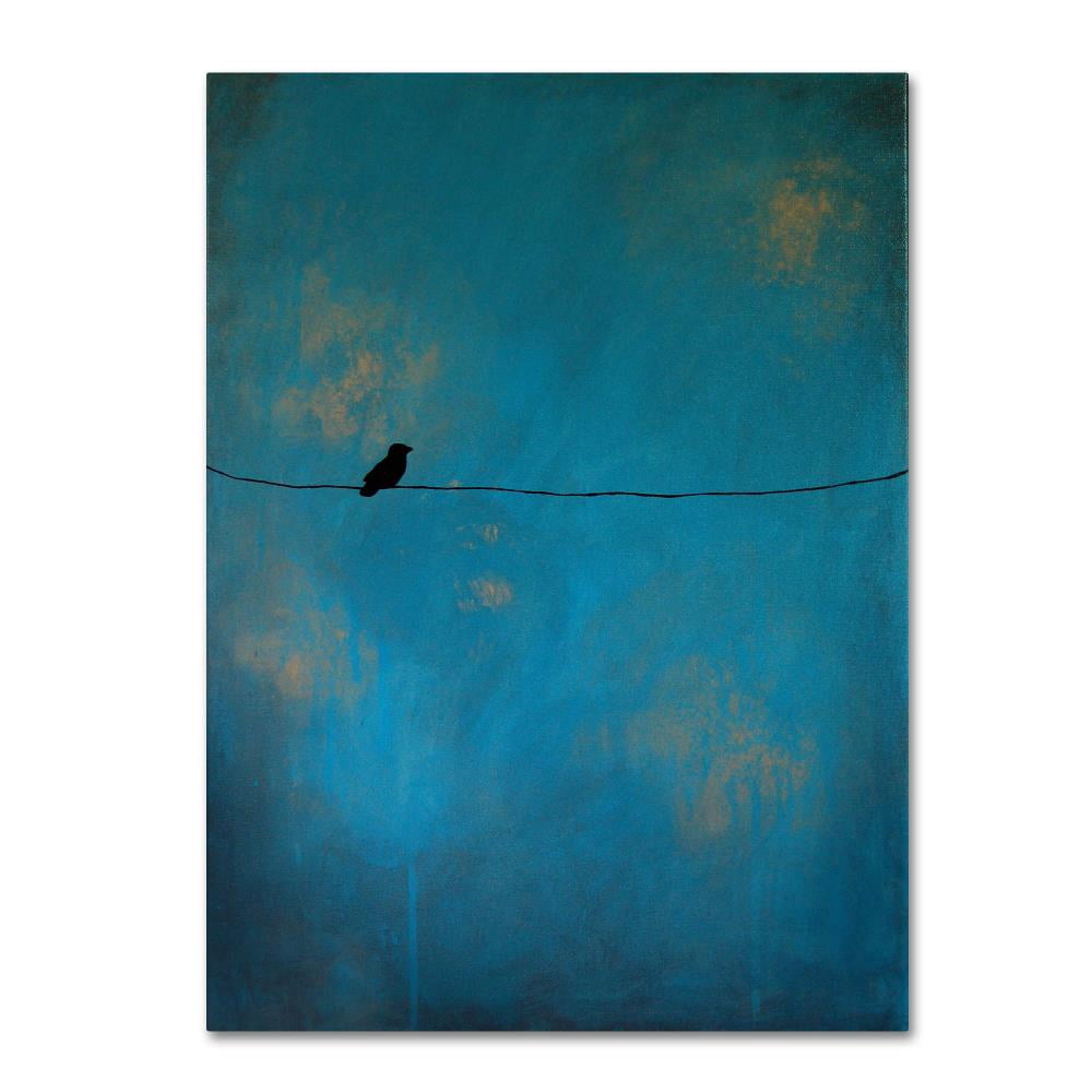 Trademark Fine Art "Lone Bird Blue" Canvas Art by Nicole Dietz