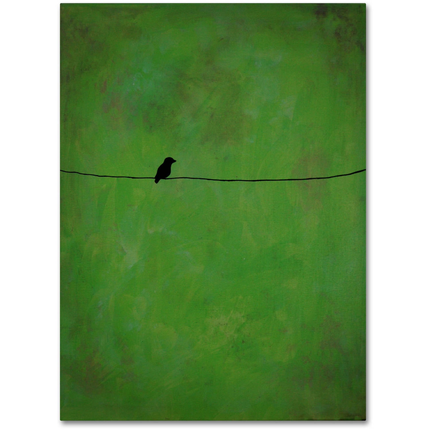 Trademark Fine Art "Lone Bird Green" Canvas Art by Nicole Dietz