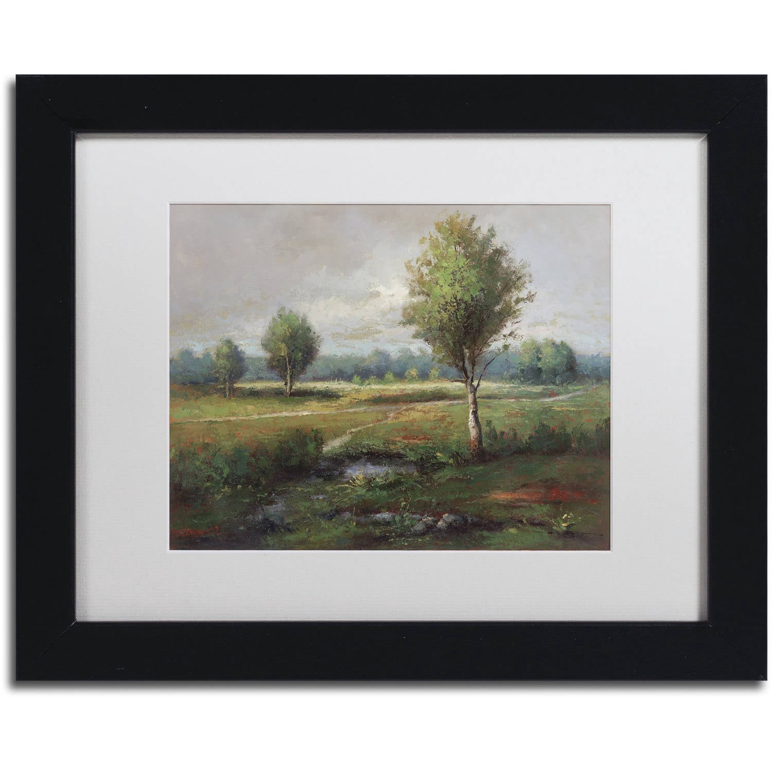 Trademark Fine Art "Lonely Tree" Canvas Art by Daniel Moises, White Matte, Black Frame
