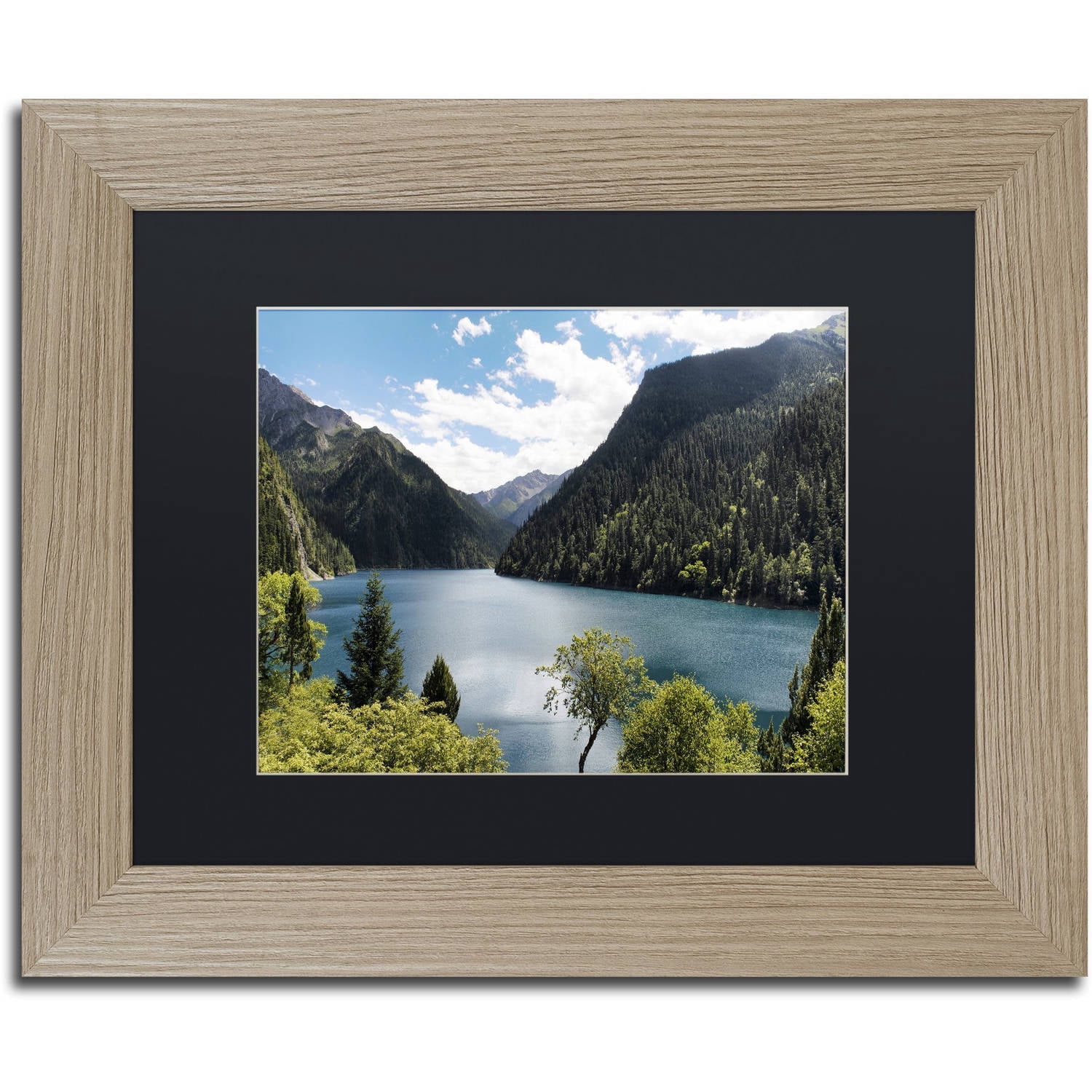 Trademark Fine Art "Long Lake" Canvas Art by Philippe Hugonnard, Black Matte, Birch Frame