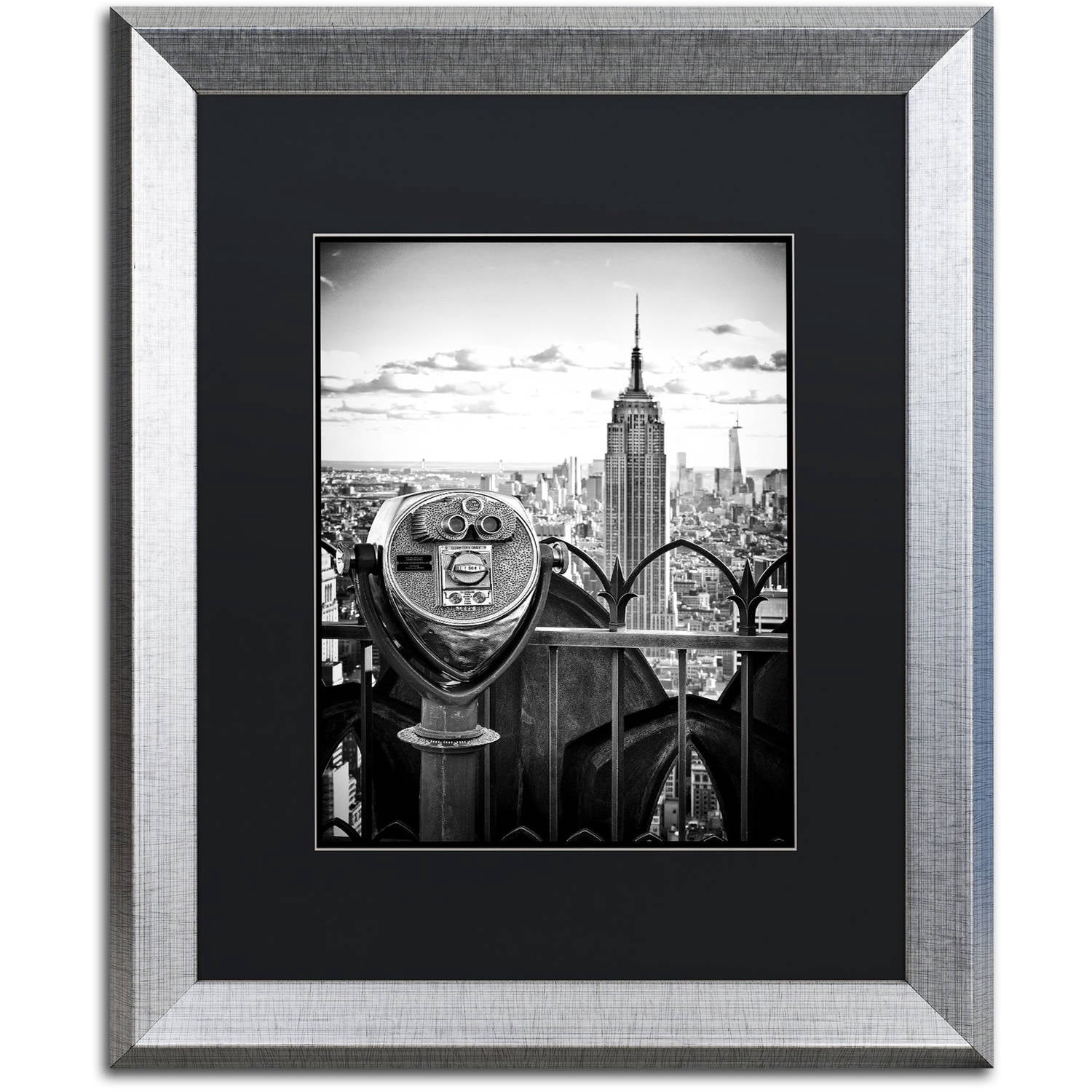 Trademark Fine Art "Look Manhattan" Canvas Art by Philippe Hugonnard, Black Matte, Silver Frame