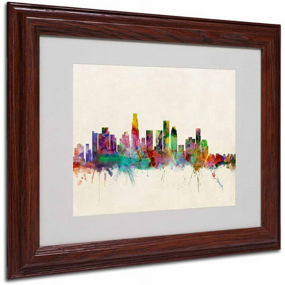 Trademark Fine Art "Los Angeles, California" Canvas Art by Michael Tompsett, Wood Frame