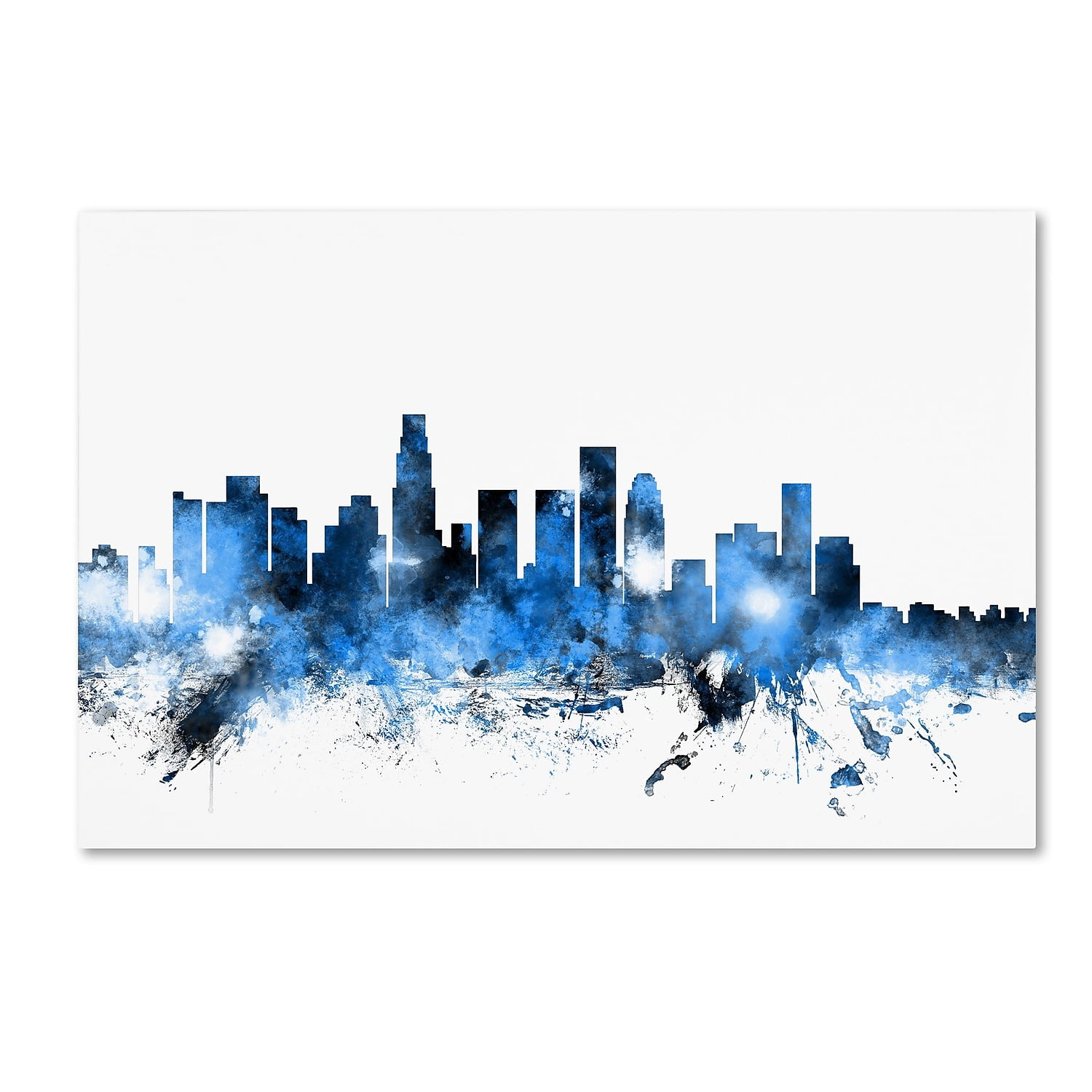Trademark Fine Art "Los Angeles California Skyline II" Canvas Art by Michael Tompsett
