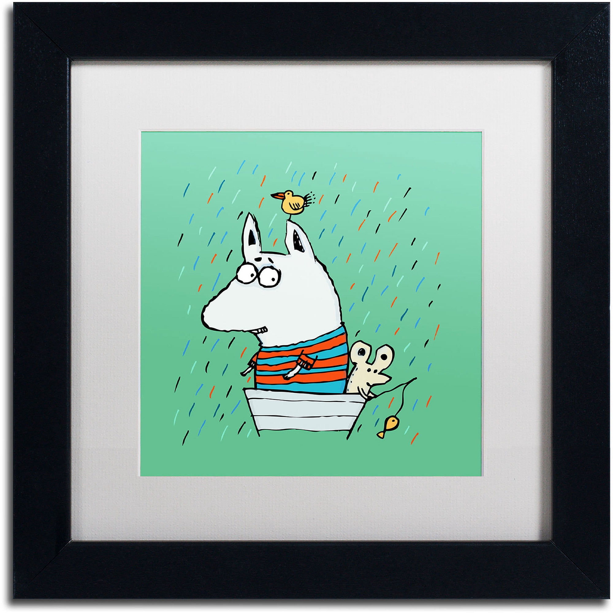 Trademark Fine Art "Lost at Sea" Canvas Art by Carla Martell, White Matte, Black Frame