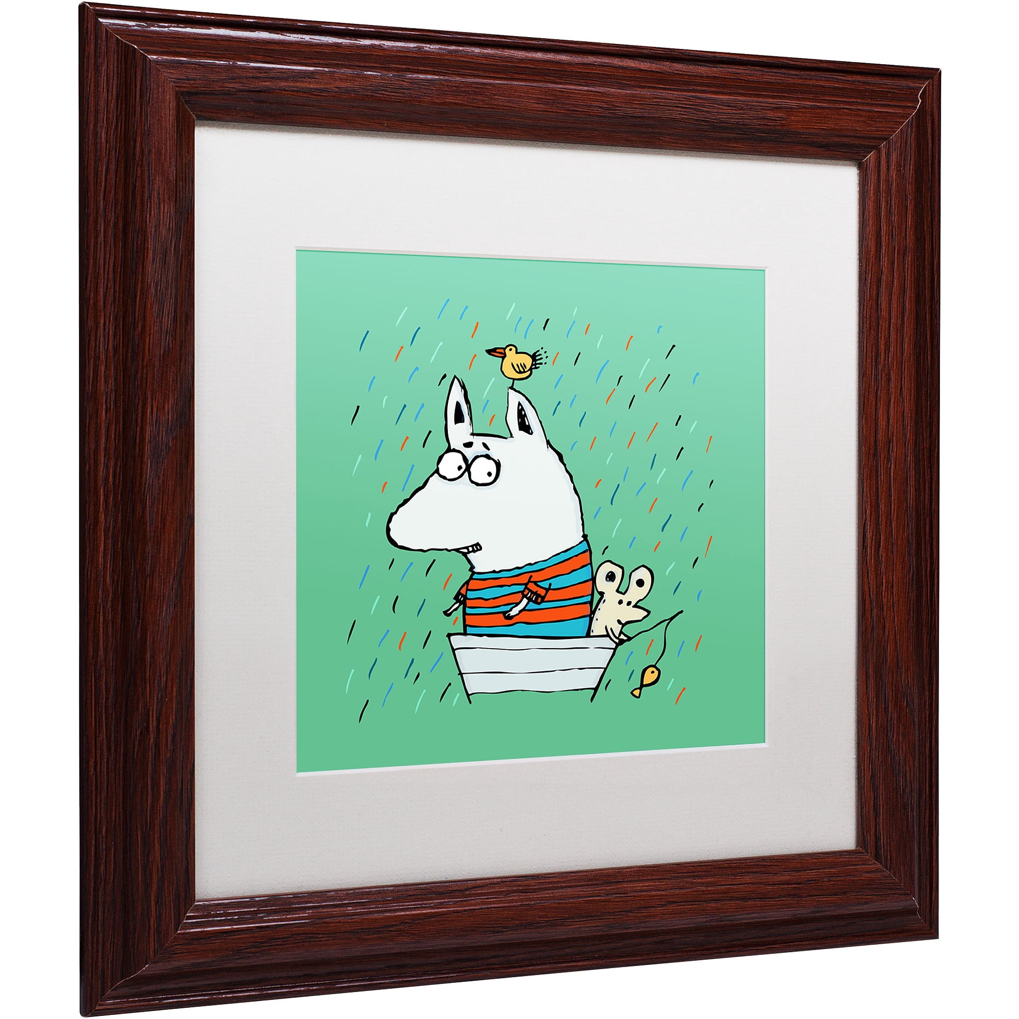 Trademark Fine Art "Lost at Sea" Canvas Art by Carla Martell, White Matte, Wood Frame