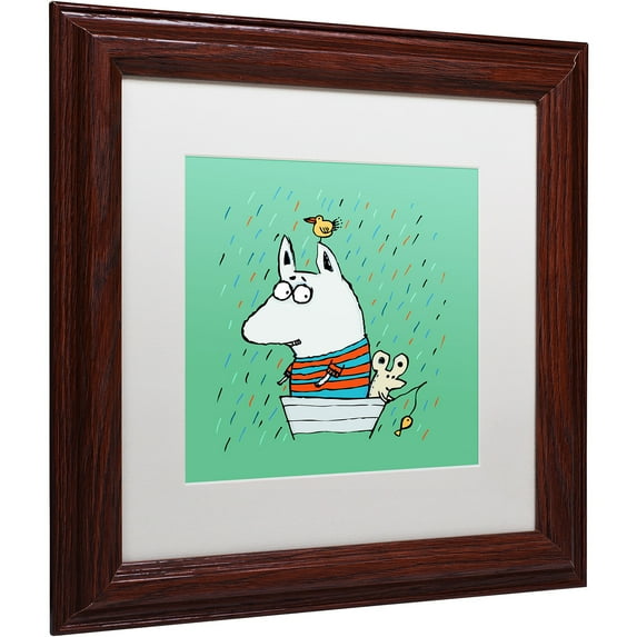 Trademark Fine Art "Lost at Sea" Canvas Art by Carla Martell, White Matte, Wood Frame