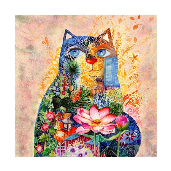 Trademark Fine Art 'Lotus Cat' Canvas Art by Oxana Ziaka