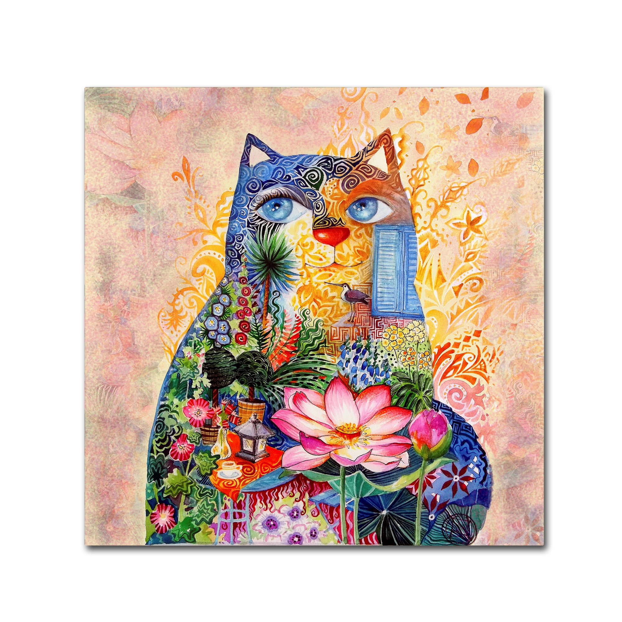 Colorful Cat Scene Gallery-Wrapped Canvas Art