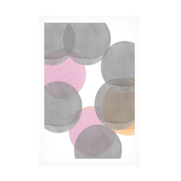 Trademark Fine Art Louise van Terheijden Gray Pink Circles Ii Canvas Wall Art