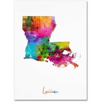 Trademark Fine Art "Louisiana Map" Canvas Art by Michael Tompsett