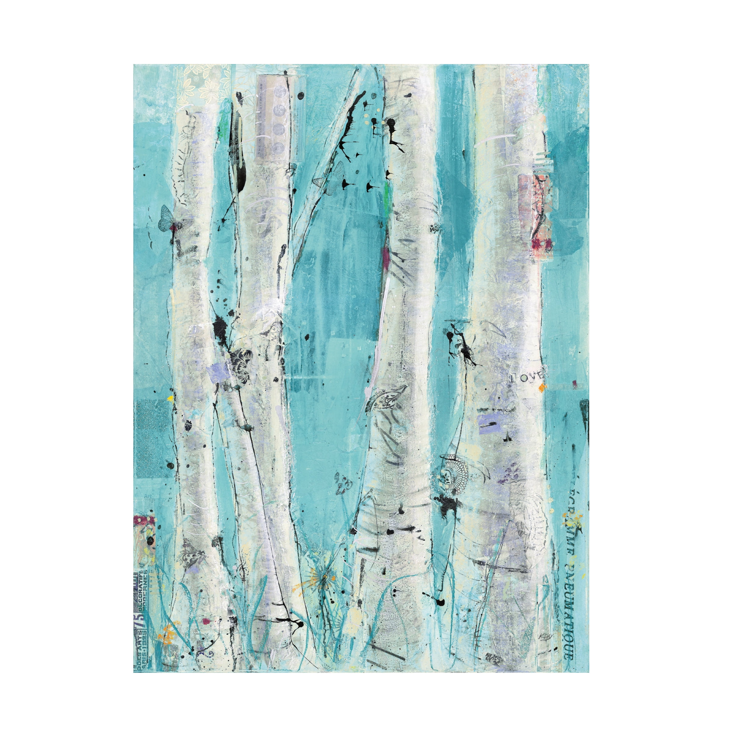 Trademark Fine Art 'Love Aqua' Canvas Art by Kellie Day