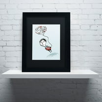 Trademark Fine Art "Love Balloon" Canvas Art by Carla Martell, Black Matte, Black Frame