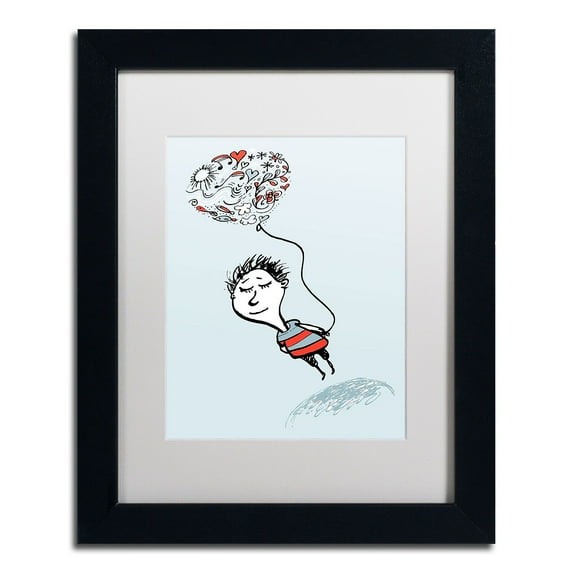 Trademark Fine Art "Love Balloon" Canvas Art by Carla Martell, White Matte, Black Frame