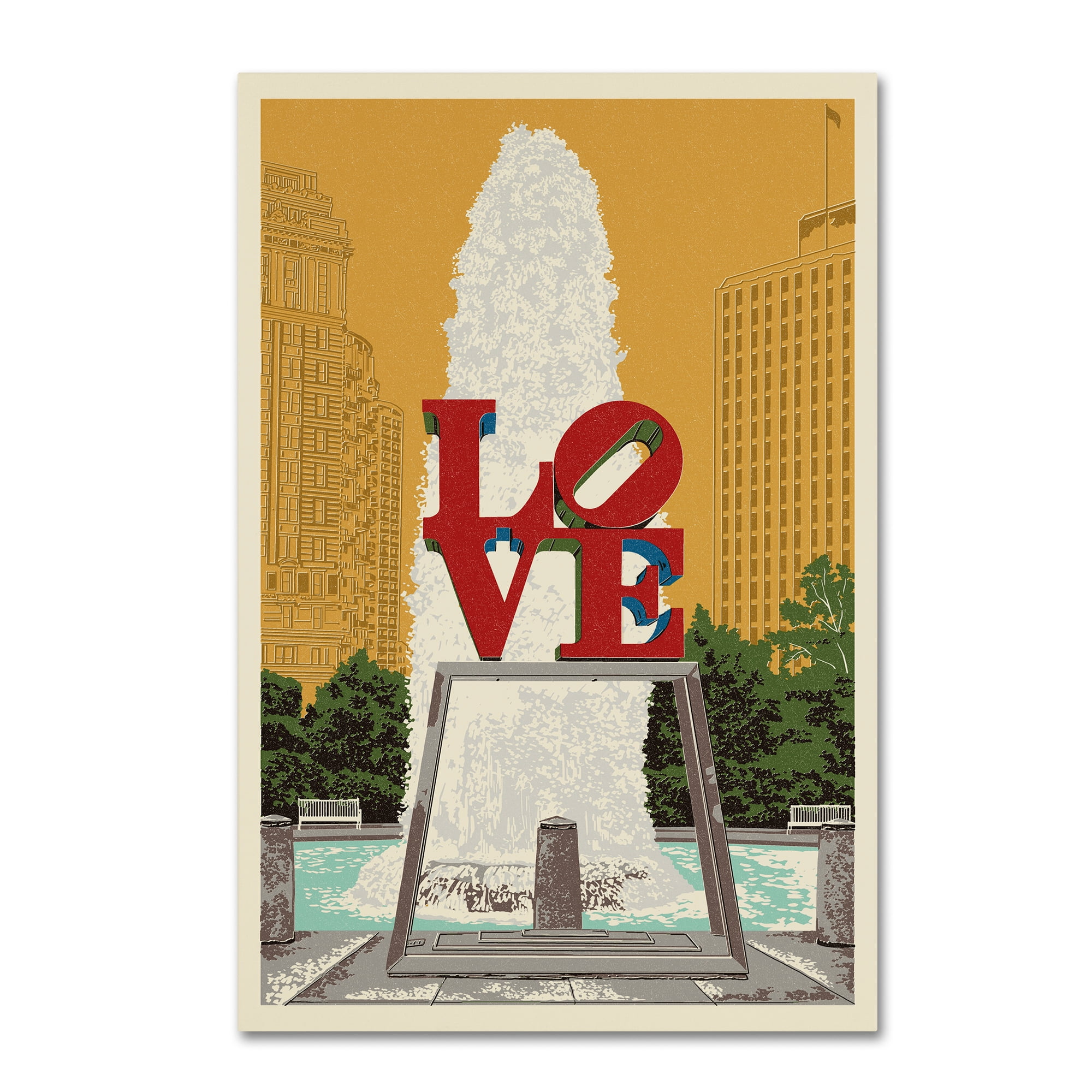 Lantern Press Red Love Sculpture Gallery-Wrapped Canvas Art
