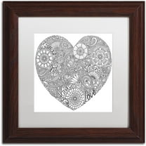 Trademark Fine Art "Love Heart" Canvas Art by Hello Angel, White Matte, Wood Frame