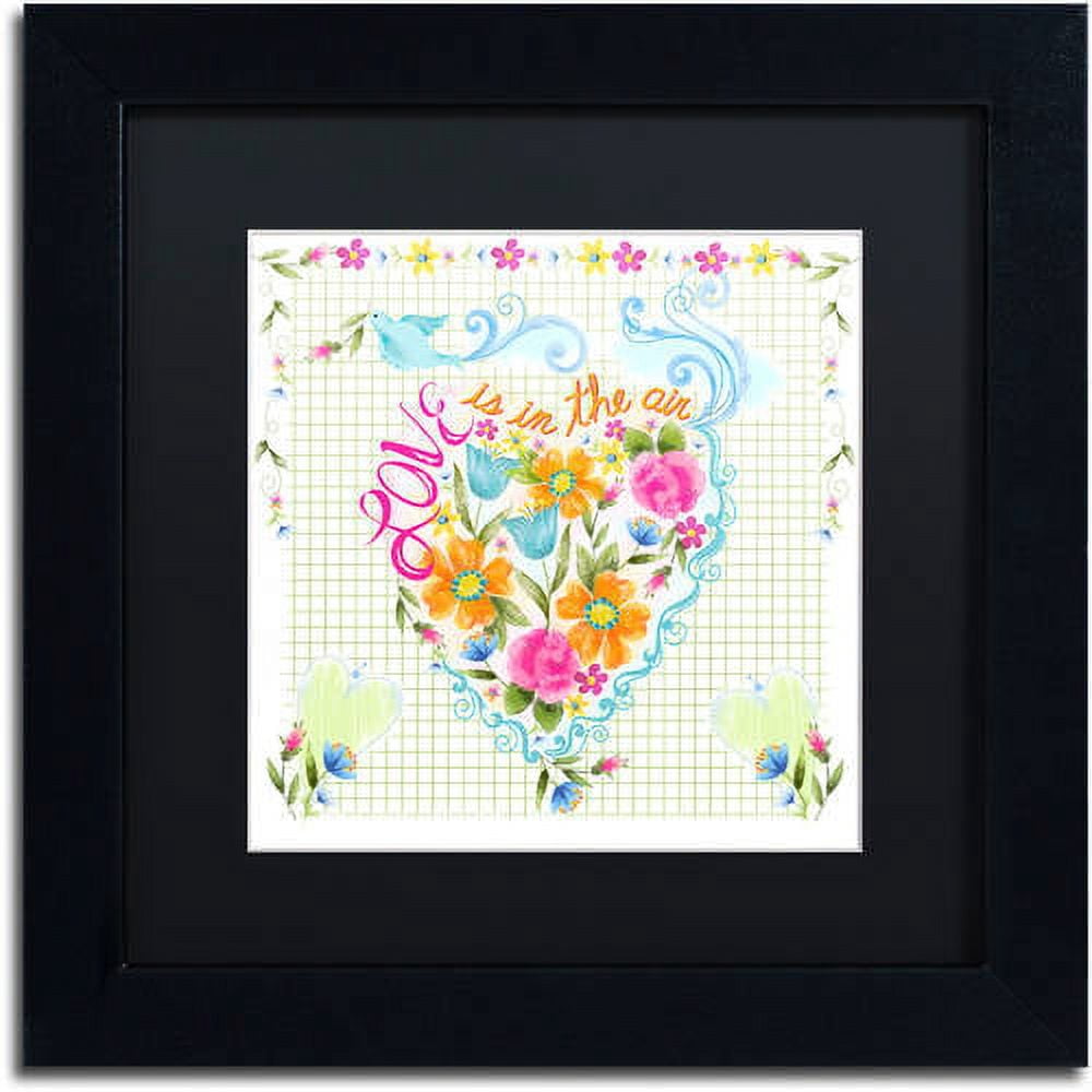 Trademark Fine Art "Love Heart" Canvas Art by Lisa Powell Braun, Black Matte, Black Frame
