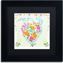 Trademark Fine Art "Love Heart" Canvas Art by Lisa Powell Braun, Black Matte, Black Frame