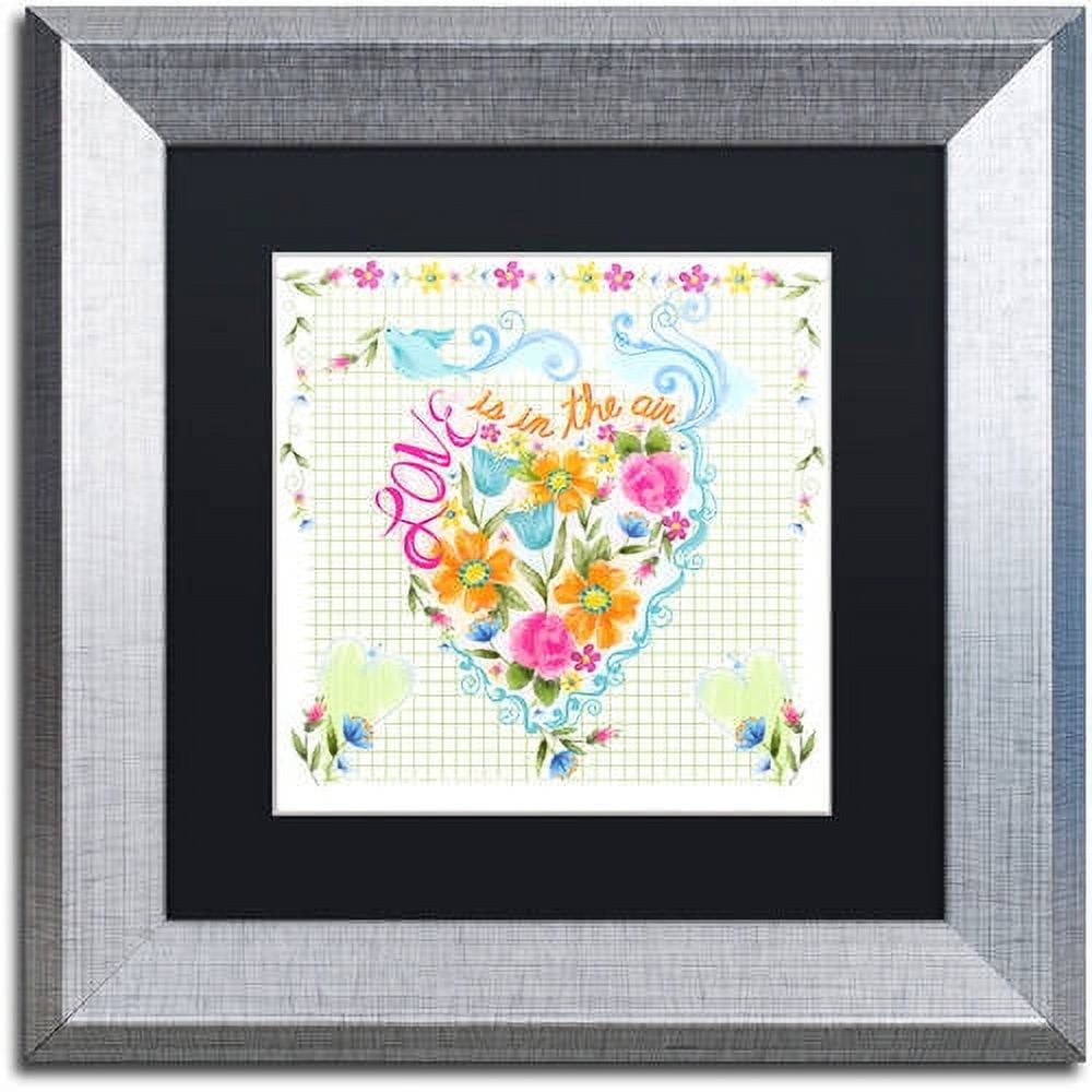 Trademark Fine Art "Love Heart" Canvas Art by Lisa Powell Braun, Black Matte, Silver Frame