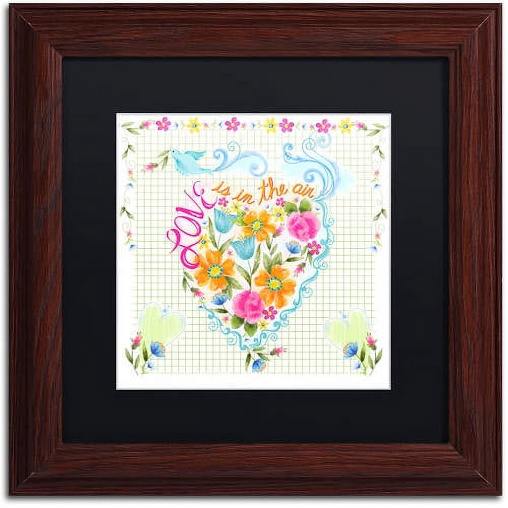 Trademark Fine Art "Love Heart" Canvas Art by Lisa Powell Braun, Black Matte, Wood Frame