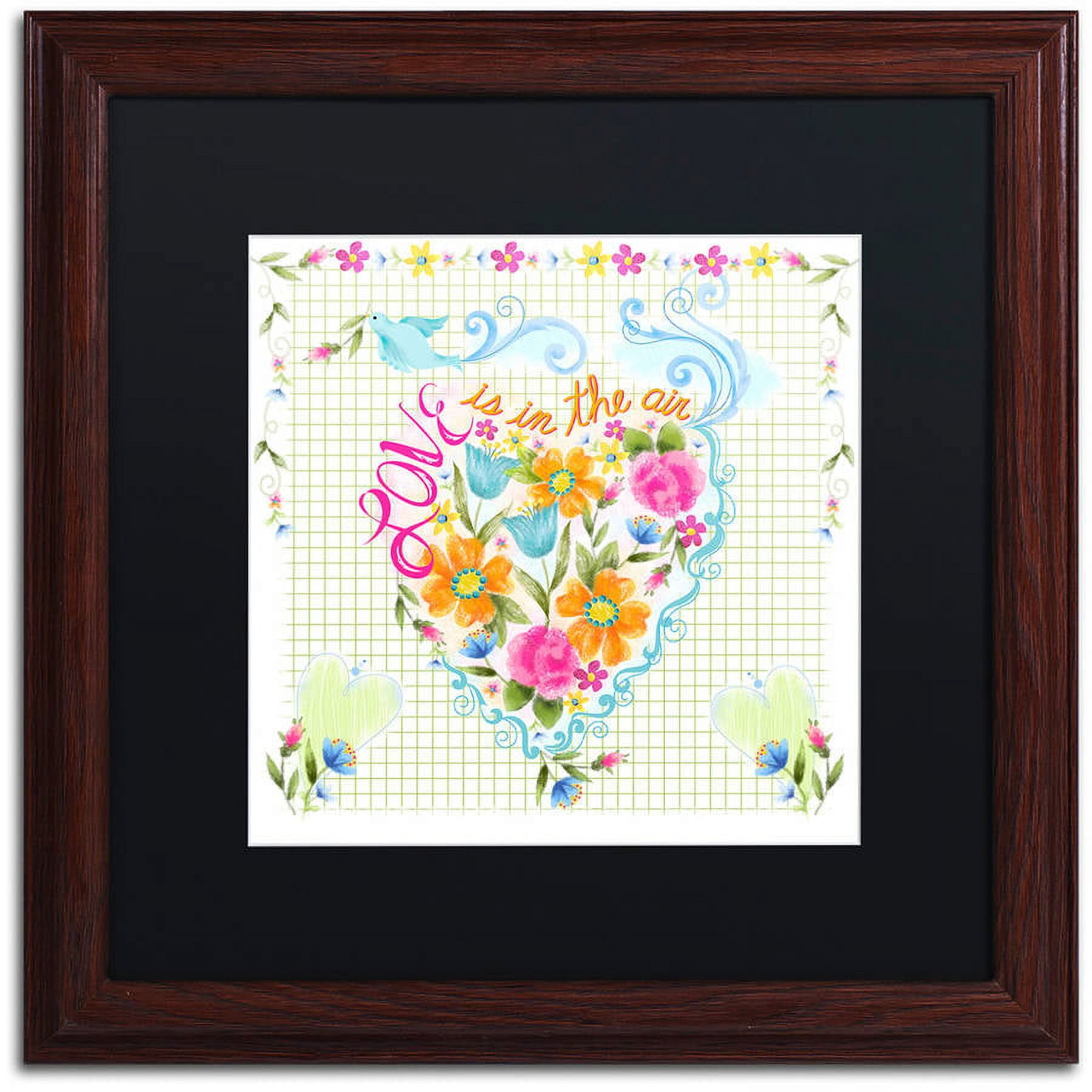 Trademark Fine Art "Love Heart" Canvas Art by Lisa Powell Braun, Black Matte, Wood Frame