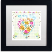 Trademark Fine Art "Love Heart" Canvas Art by Lisa Powell Braun, White Matte, Black Frame