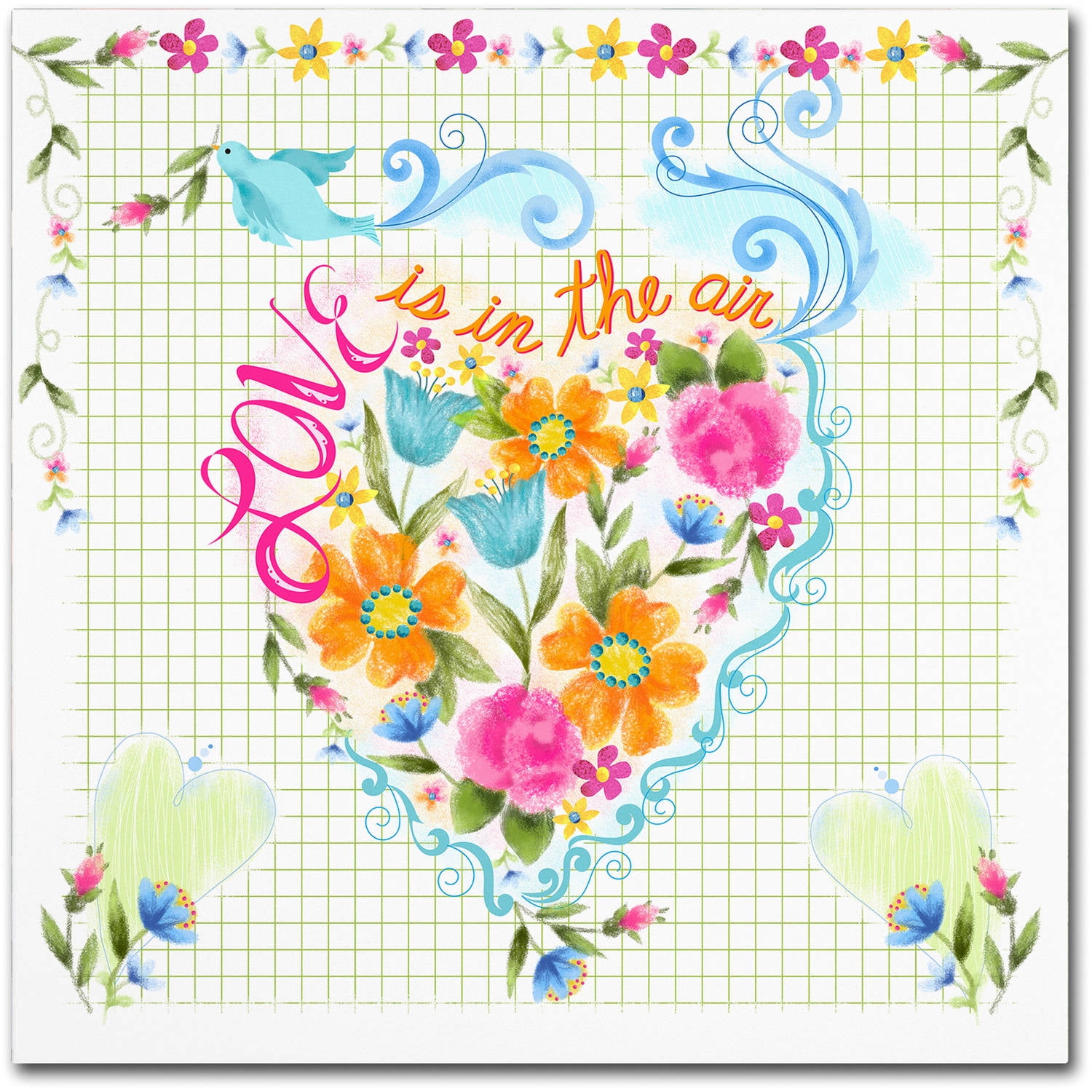 Trademark Fine Art "Love Heart" Canvas Art by Lisa Powell Braun