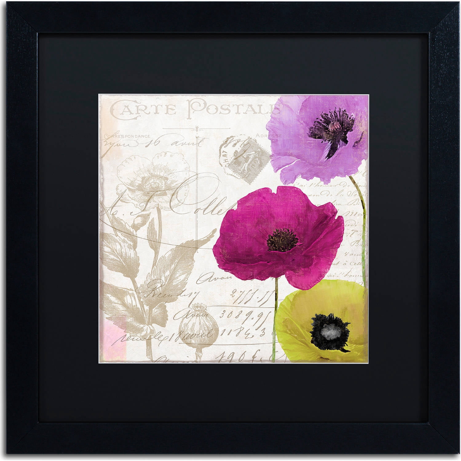 Trademark Fine Art "Love Notes I" Canvas Art by Color Bakery, Black Matte, Black Frame