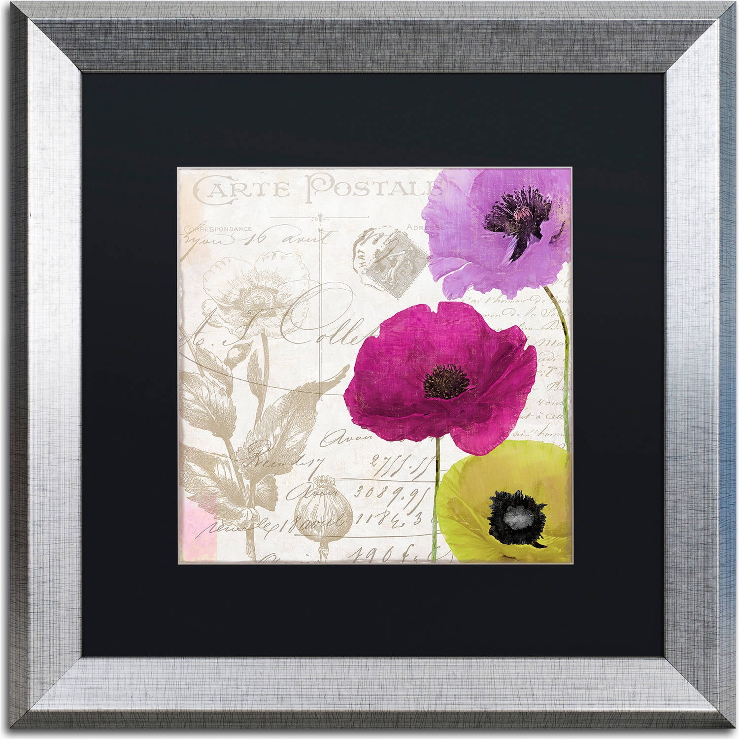 Trademark Fine Art "Love Notes I" Canvas Art by Color Bakery, Black Matte, Silver Frame