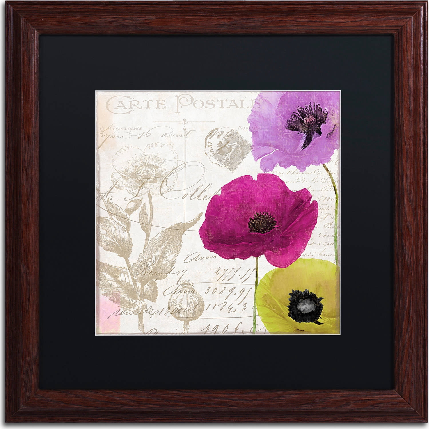 Trademark Fine Art "Love Notes I" Canvas Art by Color Bakery, Black Matte, Wood Frame