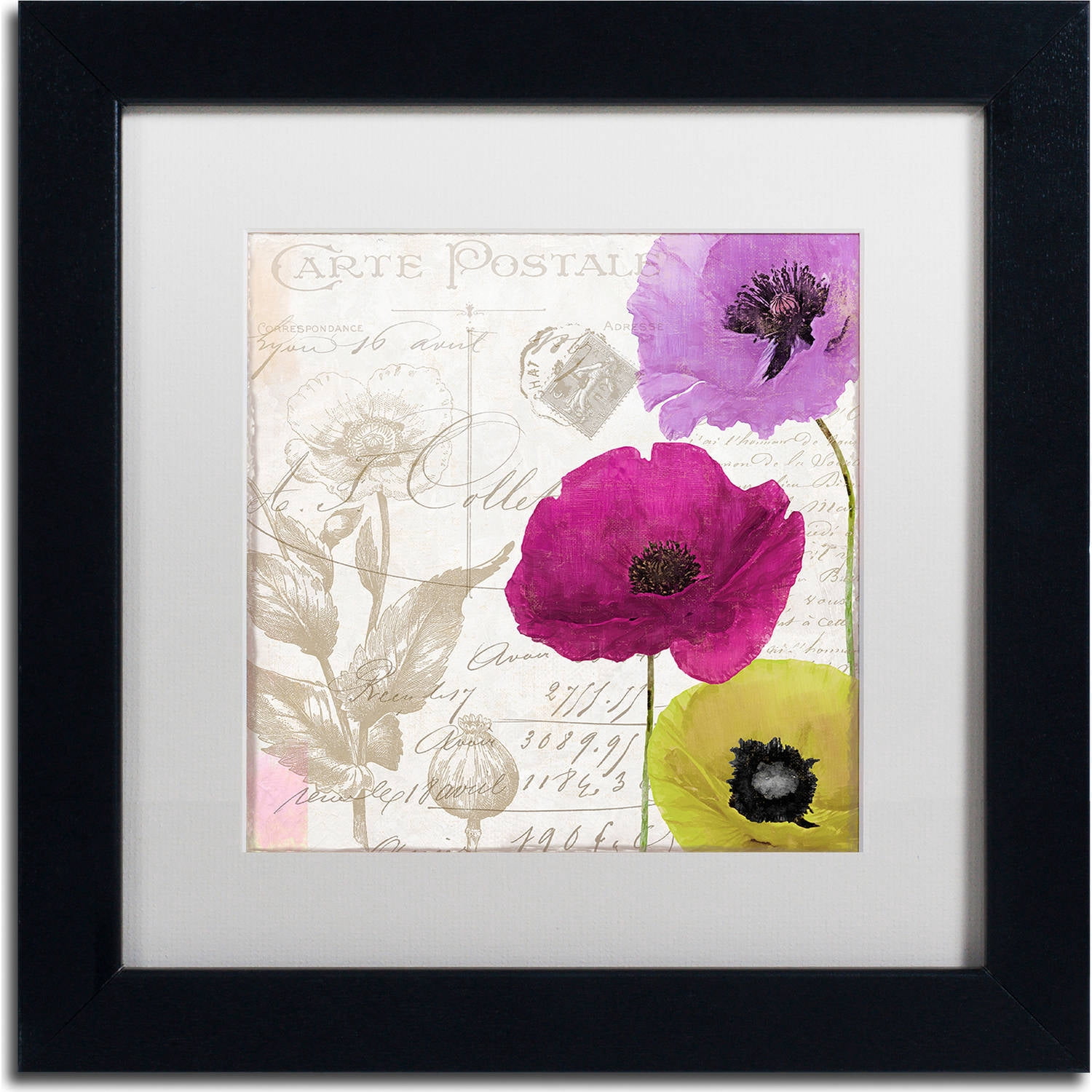 Trademark Fine Art "Love Notes I" Canvas Art by Color Bakery, White Matte, Black Frame