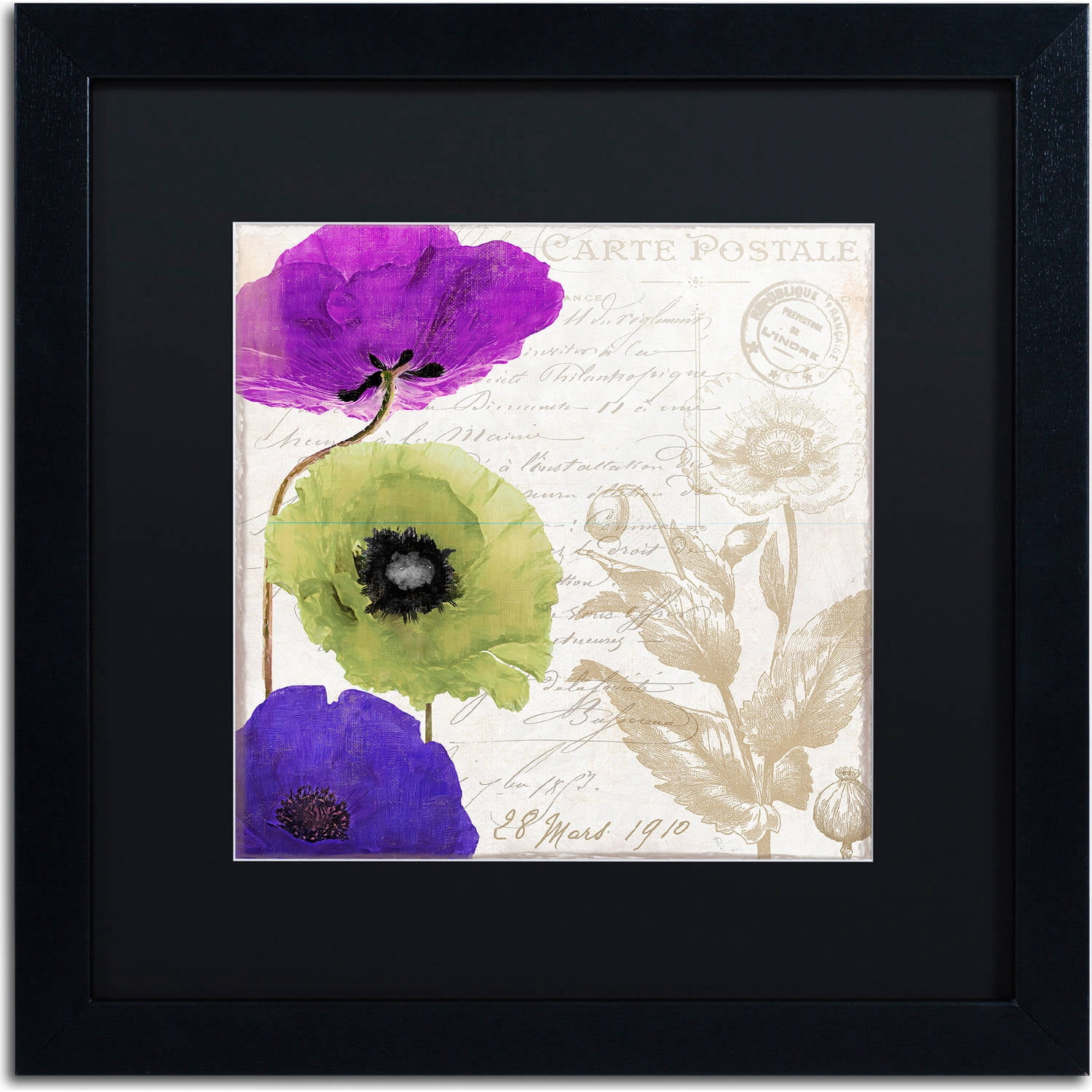 Trademark Fine Art "Love Notes II" Canvas Art by Color Bakery, Black Matte, Black Frame