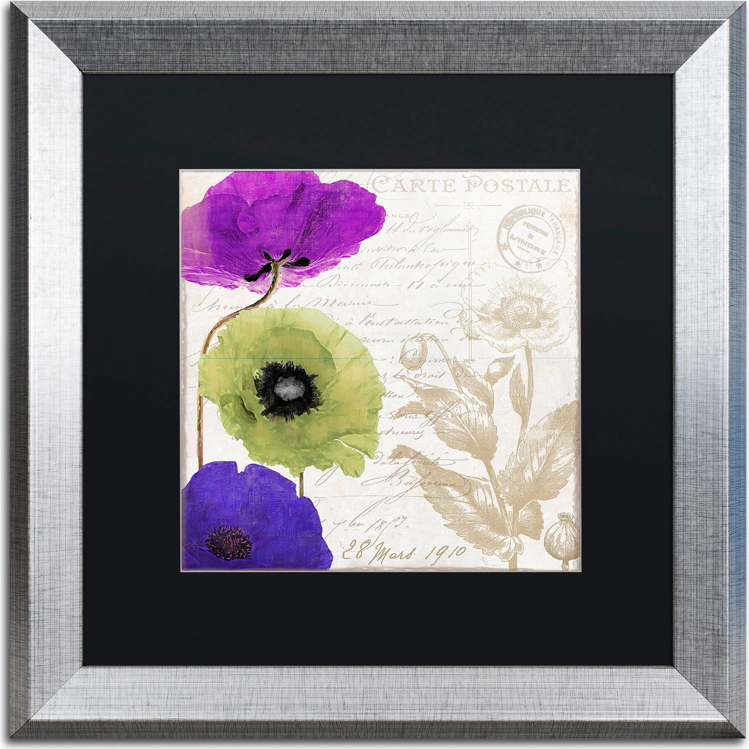 Trademark Fine Art "Love Notes II" Canvas Art by Color Bakery, Black Matte, Silver Frame