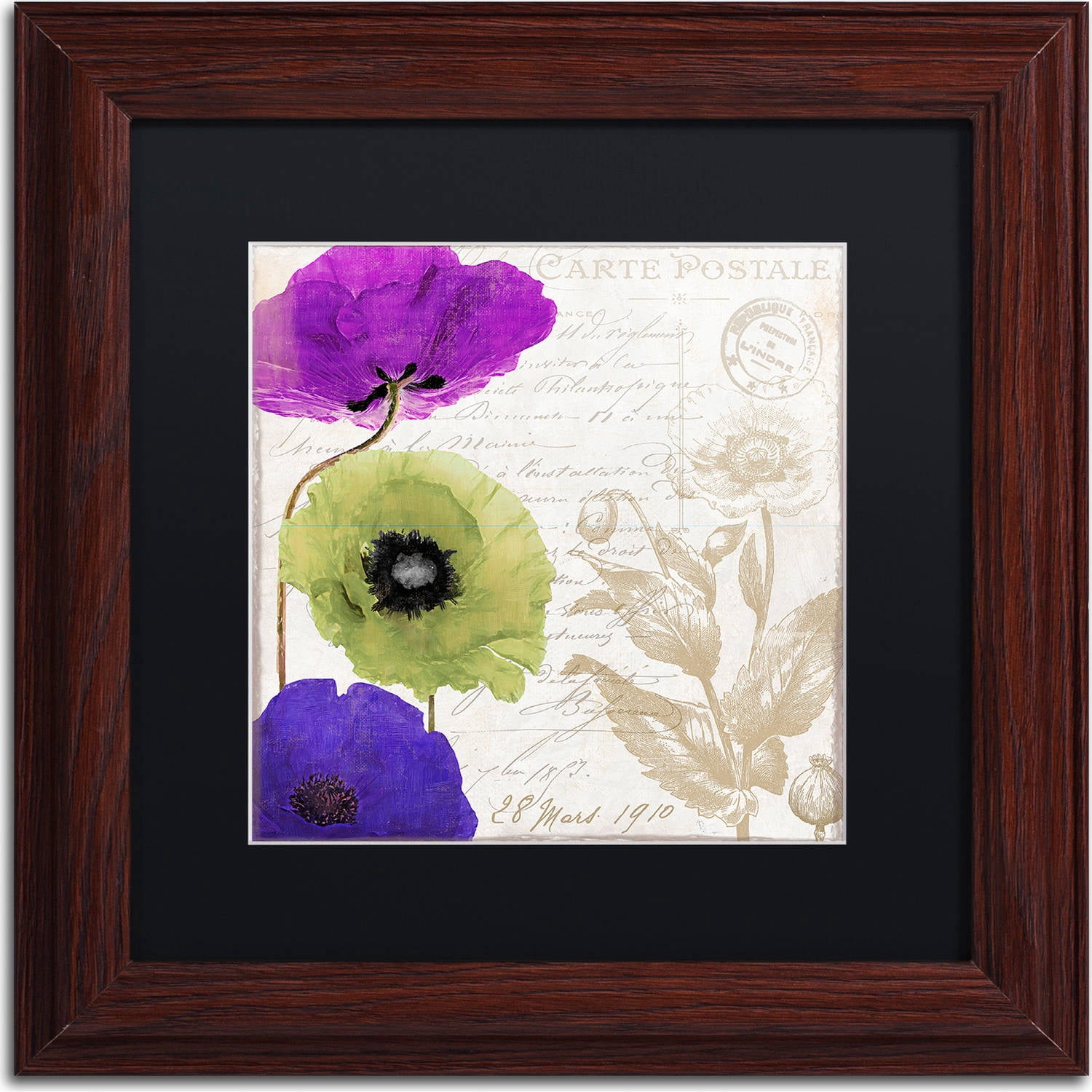 Trademark Fine Art "Love Notes II" Canvas Art by Color Bakery, Black Matte, Wood Frame