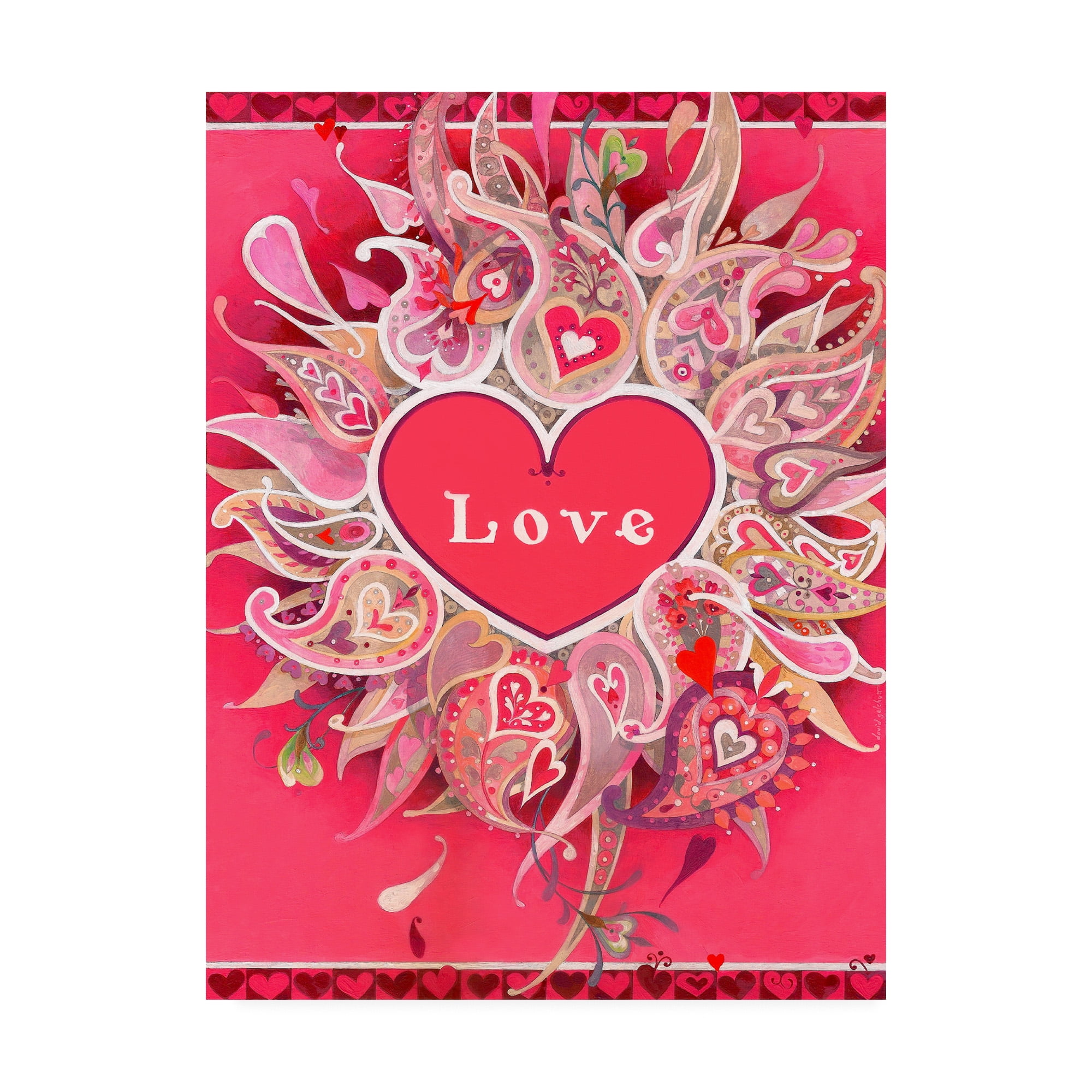 Trademark Fine Art 'Love Pink Heart' Canvas Art by David Galchutt