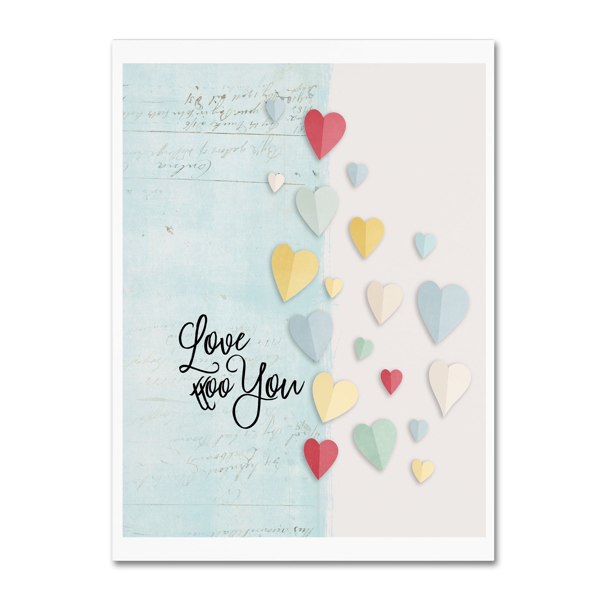 Trademark Fine Art 'Love You Colorful Hearts' Canvas Art by Marcee Duggar