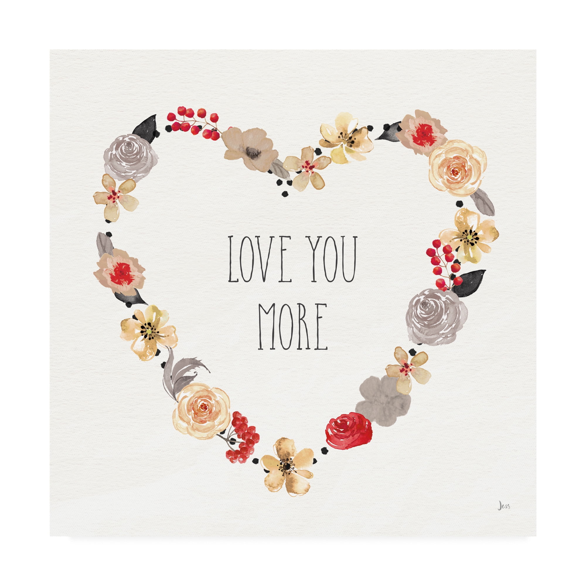 Trademark Fine Art 'Love You More I Neutral' Canvas Art by Jess Aiken