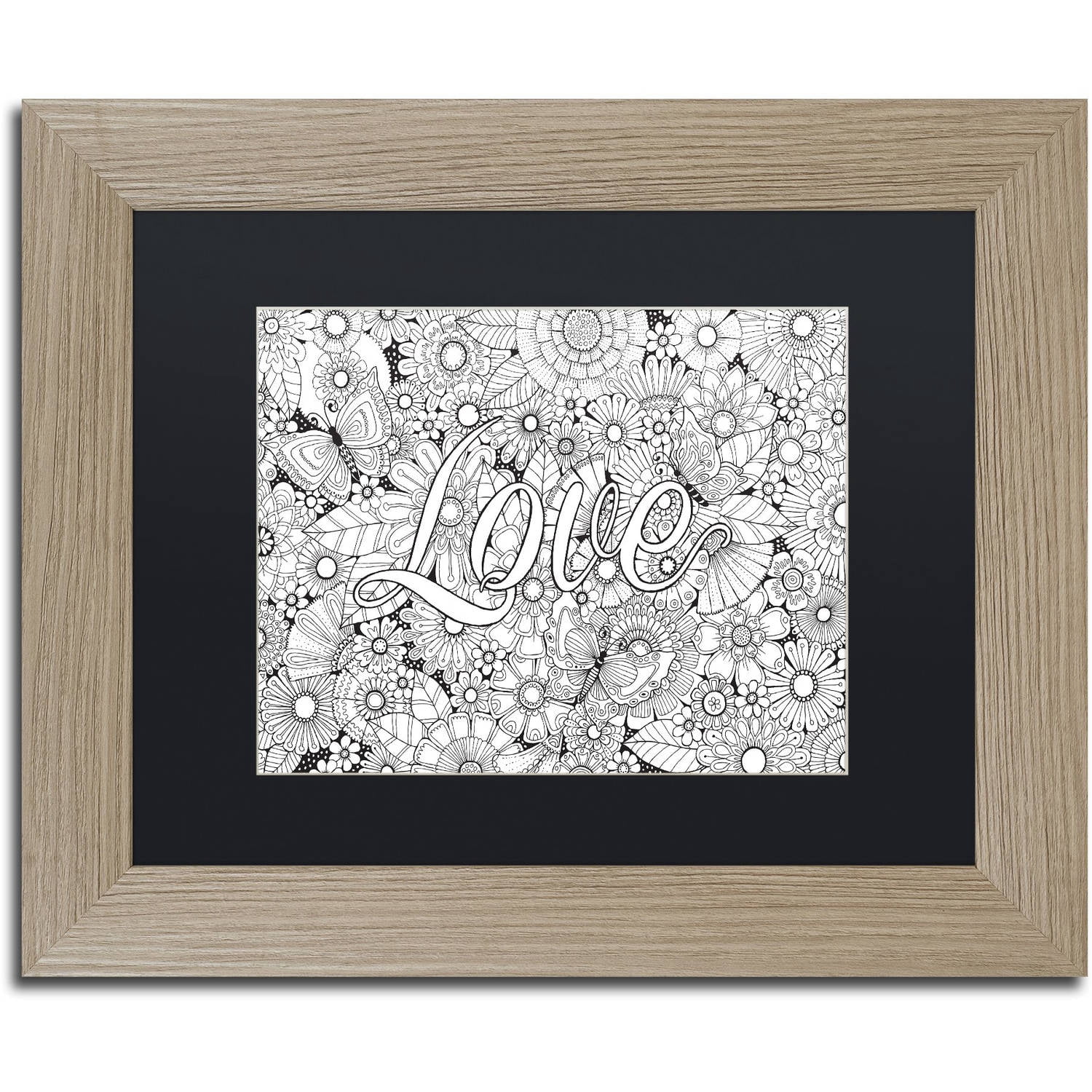 Trademark Fine Art "Love in the Garden" Canvas Art by Hello Angel, Black Matte, Birch Frame