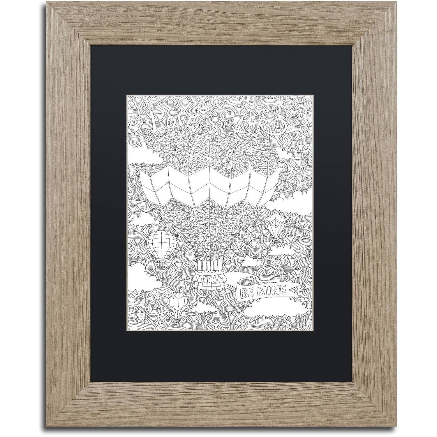 Trademark Fine Art "Love is in the Air" Canvas Art by Hello Angel, Black Matte, Birch Frame