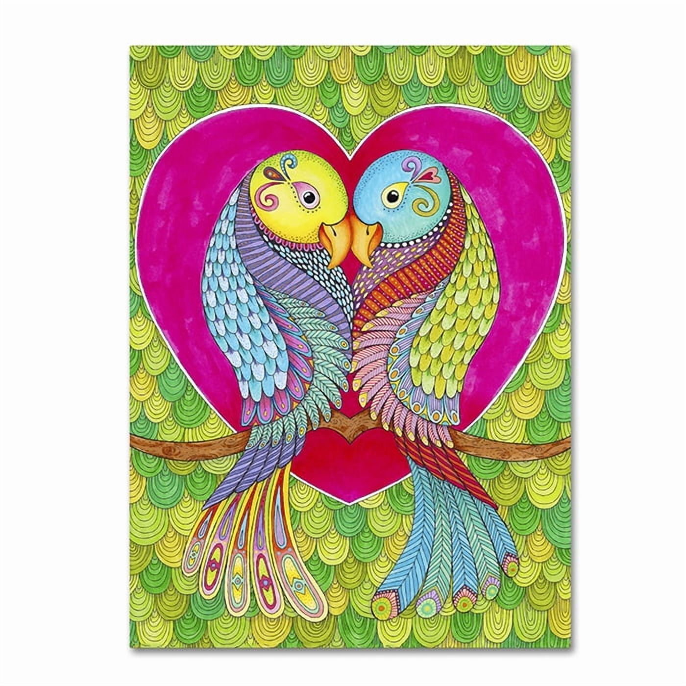 Trademark Fine Art "Lovebirds in Colour" Canvas Art by Hello Angel